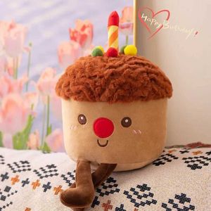 Dolls de pelúcia bolo de desenho animado macus morango muffin forma de pelúcia enchimento de lanches de gelo fofo decoram o presente de festa de aniversário da criança H240521 DEXS