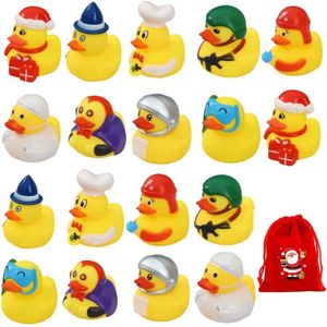 Bath Toys 18 baby bath toys swimming pool bath duck water game floating squeaking rubber duck childrens toy d240522