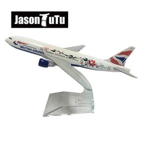 Flygplan Modle Jason Tutu 16cm British Airways Boeing 777 Airplane Model Plan Model Aircraft Diecast Metal 1/400 Scale Planes Drop Shipping Y240522