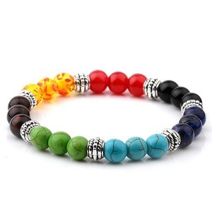 Charm Bracelets Fashion Muti-Color Mens Malachite Lava Chakra Healing Nce Beads Bracelet For Women Reiki Prayer Yoga Stones Drop Deli Dhsbz