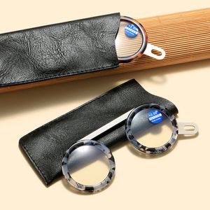 Leather Magnifying Glass Storage Set for Elderly Reading Newspapers, Presbyopic Glasses with Leather Cover