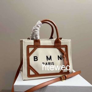 Neue Leinwand Tot Bag Bm Totes Frauen große Kapazität Leder Designer Handtaschen pendeln einfache Schulter -Einkaufstaschen Mode -Geldbeutel Handtasche