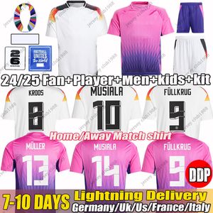 24 Germanys Hummels Gnabry Soccer Jerseys Kit Kroos Werner Draxler Reus Muller Gotze Camisas de futebol Fãs do Kit Player Versão para casa fora Deutschland