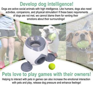 Lançador automático de bola para brinquedos para cães, máquina interativa de lançador de bola de tênis para cães médios, treinamento interativo alimentador inteligente