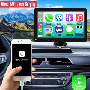 7 -дюймовый автомобильный радио -мультимедийный видеоплеер с сенсорным экраном беспроводной план Apple CarPlay планшет Android Auto Stereo Bluetooth Navigation