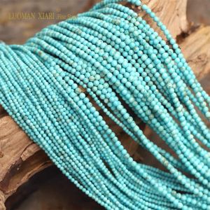 2 3 4MM Natural Blue Turquoise Stone Beads Smooth Loose Round Small Beads for Jewelry Making DIY Bracelet Earrings Accessories