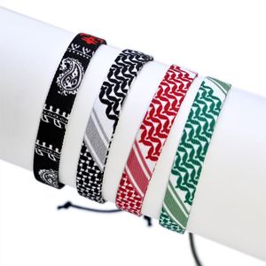 Arabisch -Schalstil gewebtes Armband für Frauen Männer handgefertigt ethnische Wellenpunkt -Farbband Armbänder Schmuck 2405214