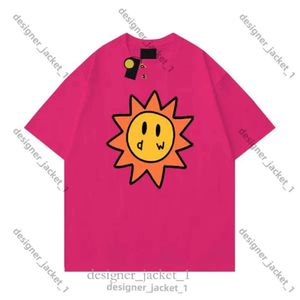 MENS DRACKDREW TSHIRTS MEN DESIGNER SMILEY SUN SPELA Draw Shirt Cards Tee Graphic Printing Tshirt Summer Trend Drew Short Sleeve Casual Shirts 640a