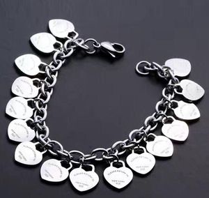 Marca de alta qualidade da marca de alta qualidade Titanium Steel Gold Rose Sier Sier Heart Bracelet