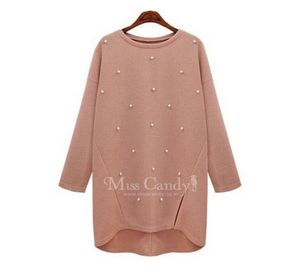 Whole 2016 Fashion Winter Plus Size Pullover Women Sweater Knitwear Europe And America Pearl Long Section Sweaters Female XL8816636