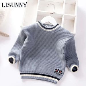 Autumn Winter 2024 Baby Boys Sweater Children knitted Clothes Kids Pullover Jumper Toddler Striped European American Style Boy L2405