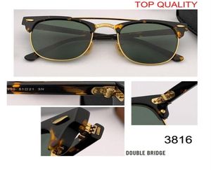 Neue Top -Quality -Club -Sonnenbrille Herren Womens Brand Designer UV400 Master Gläses Klassische Sonnenbrille Fahren halbfreie RD3816 SQ8977118