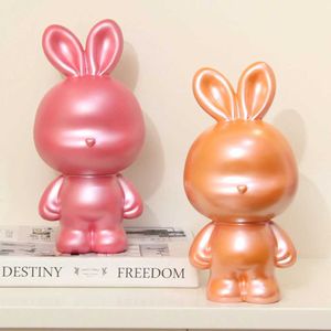 Action Toy Figures Love Rabbit Piggy Bank Nya Ldrens Girls Savings Jar Net Red Money Box Home Decoration Ornaments DECD DESK H240522