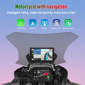 Автомобиль универсальный 7 -дюймовый мотоцикл беспроводной Apple CarPlay Android Auto Navigation GPS Сенсорный экран IPX7 Водонепроницаемый дисплей мотоцикл IPX7