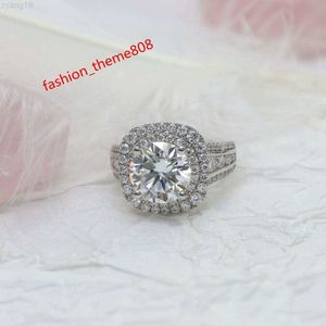 Paston Custom Gine Jewelry 3CT Round Brilliant de VVS1 بدون ملون Moissanite 10K 14K 18K خاتم زواج الذهب الصلب