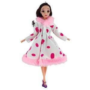 Dolls A doll wearing a long fur coat especially in the soft and warm winter fashionable clothes accessories for girls and gifts for children S24