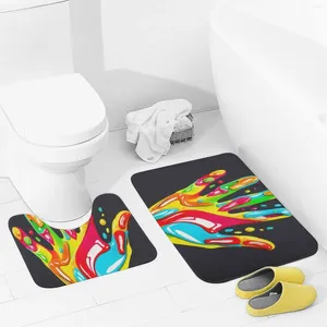 Tappeti da bagno tappeti da bagno set 2 pezzi colorati a mano assorbente a forma di contorno a forma di bagno