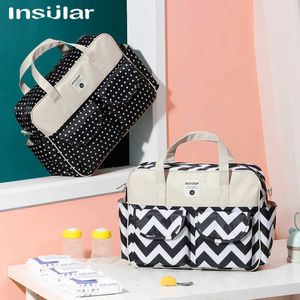 Bolsas de fraldas bolsas de fraldas estampadas na moda para organizadores de bebês Bolsas de fraldas de grande capacidade para bebês Multifuncional Travel Cart Sacos de bebê Produtos de bebê D240522