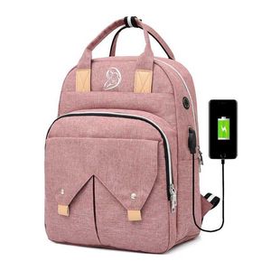 QK31 Bebek Bebek Çantaları Umaubaby Sırt Çantası USB Şarj Cihazı Anneler için Uygun Büyük Kapasite Seyahat Nap Nap Su geçirmez Açık Mom Çantası D240522