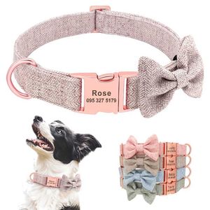 Colarinhos de cachorro colares colares personalizados com gravata borbole