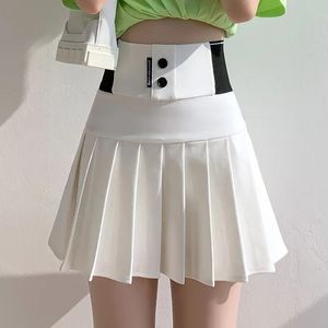 Pleated Skirt Female Korean Version Fashion Elastic High Waist All-match Tennis Golf School Sweet and Chic Mini Skirt Traf 240517