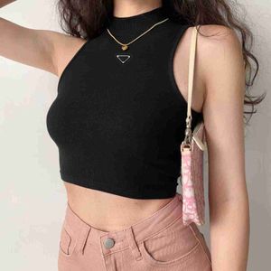 Designer shirt women's knitted t-shirt cotton fashionable women's clothing women's sleeveless knitted sweater