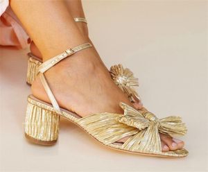 Ribetrini di qualità di lusso aperta peep punta bowknot sandals ad alto tallone abito da festa scarpe estate 2206028030220
