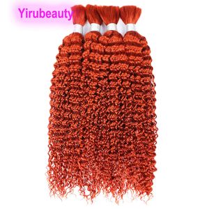 Brazilian Human Hair Bulks Deep Wave 350# Color Peruvian Indian Hair Extensions 10-30 Inch Curly
