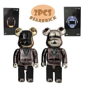 Eylem Oyuncak Figürleri Bearbrick Daft Punk 400 Eklem Parlak Yüz Şiddet Ayı 3D Orijinal Dekorasyon Heykeli Modeli H240522