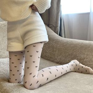 3 pezzi Jacquard Stockings Milk White With Black Polka Dots Love Core-Spun Sexy JK Calzini primavera e estate Femmina collant sottile