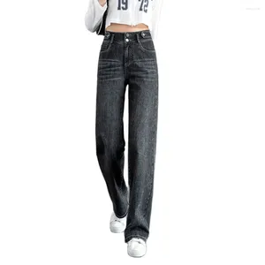 Women's Jeans 2024 Spring Women Straight Cotton Denim Loose Scratched Wide-legged Stretch Bleached Long Summer Pants Oversize S 3XL