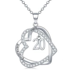 Födelsedagspresenter för kvinnor dotter Hennes fru mamma mormor 925 Sterling Silver Forever Love Heart Year Old Pendant Necklace Jubileum Mothers Day Graduation Jewelry