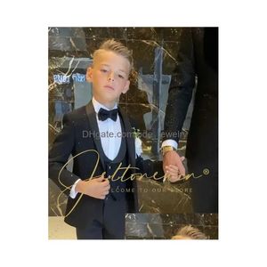 Suits Boys Pink Wedding Suit Kids Formal Blazer Clothing Set Gentleman Children Day Graduation Chorus Performance Dress Costume 2403 Dhl2N