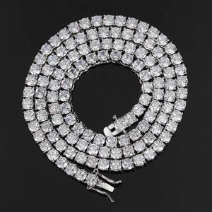 Luxury CZ Zircon Iced Out Diamond Men Neckor Choker Moissanite Tennis Chain Halsband för kvinnors hiphop smycken 3mm 4mm 5mm 6mm