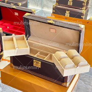 Smycken hård låda väskor kosmetiska väskor klassisk klocklåda hård fall väska arrangör följer klockor manschettknappar tillbehör förvaring smyckeslåda lyxdesigner