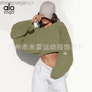Desginer aloe yoga topp alosports hoodie för kvinnors höst och vinter fitness långärmad kort casual löpning lös
