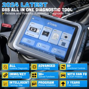 Xtool D8S D8 ECUコーディング、双方向コントロール、38+サービス、キープログラミングCanFD DOIPを備えた自動車診断スキャンツール