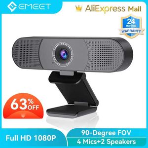 Câmera de rede 1080p Webcams com câmera de rede de alta definição USB 3 em 1 emeet C980 Pro com microfone usado para streaming de vídeo J240518