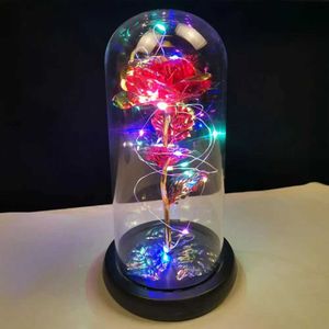 Oggetti decorativi Figurine Luce a corda fata con copertura di vetro a LED Affascinante Via lattea di rosa sottile decorazione per la casa in plastica fatta a mano H240521 2V9C