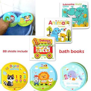 Bath Toys Baby water toys swimming bathroom toys early childhood learning animals food waterproof books baby education toys d240522