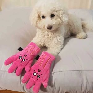 Dog Toys Chews Pet Plush Gloves Toy Dishwashing Sound Paper Hidden Food Sash Puppy Accessories H240522