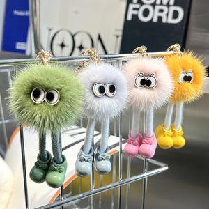 Lovely Small Pom Pom Keychain Cute Furry Bag Charm Plush Pendant for Handbag Backpack Fur Car Key Charm Birthday Gifts