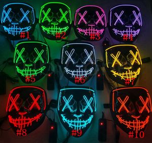 Halloween Mask Led Light Up Funny Masks The Purge Election Year Great Festival Cosplay Costume Supplies Party Mask RRA43315264910