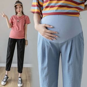 Fashionable Casual Trousers in Spring and Autumn Special for Maternity Women New Pregnant Women's Pants Wear Thin Loose L2405