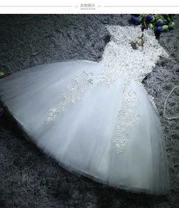Kleider taufen neue Babypartykleid weiße Perlenperle Spitze einjährig Geburtstagskleid Baby Prinzessin Weihnachtskleid Q240521