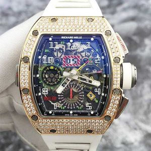 Athleisure RM запястье Watch RM11-02 Розовое золото хронограф Двойной часовой пояс механические часы
