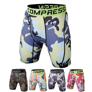 Men's Tight Training Sports Fiess Moisture wicking Quick Drying Running Camo Shorts Tights H522-18