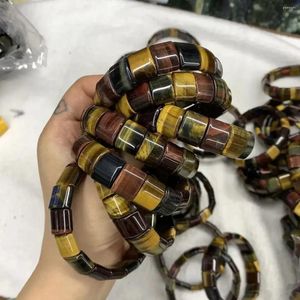 Strand Natural Tiger's-eye Stone Beads Bracelets For Women Men Simple Energy Academic Magnetic Field Jewelry Party Gift