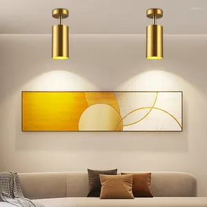 Ceiling Lights Golden Modern Adjustable GU10 Bulbs TV Backdrop Living Room El Office Club Bar Cloth Lamp