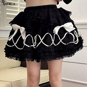 Harajuku Girls Lolita Gothic Skirt Women Retro Lace Cake Cake Distruts Streetwear AFC 240516